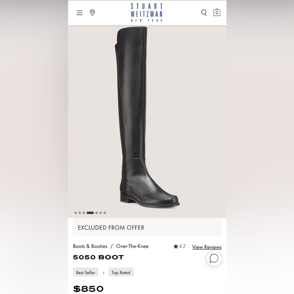Stuart Weitzman 5050 Black Over the Knee Boots
